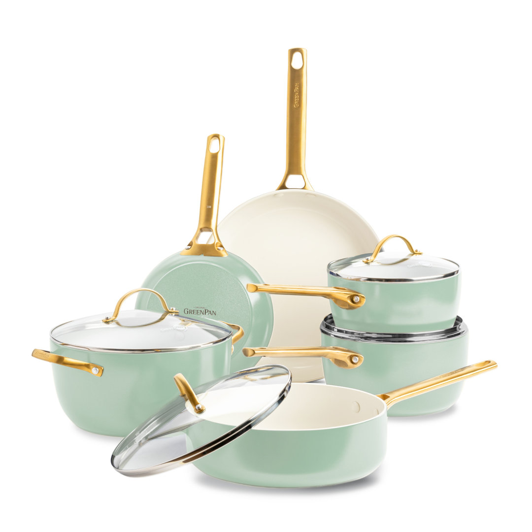 Greenpan Padova Reserve 6 Piece Set - Blush Pink Green